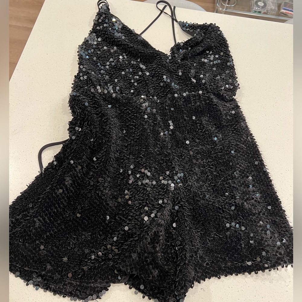 Kendall + Kylie Sequin Velvet Romper